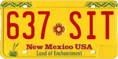 NM license plate 637SIT