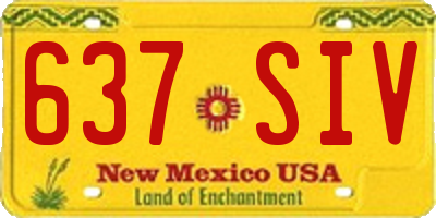 NM license plate 637SIV