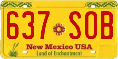 NM license plate 637SOB