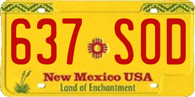 NM license plate 637SOD