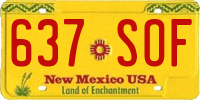 NM license plate 637SOF