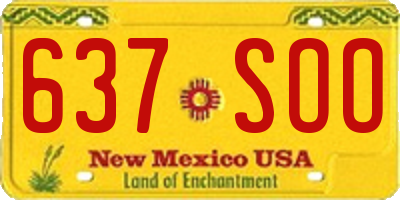 NM license plate 637SOO