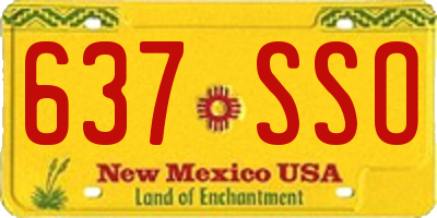 NM license plate 637SSO