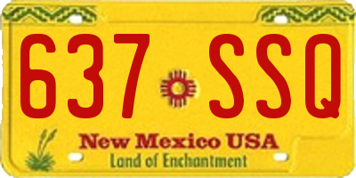 NM license plate 637SSQ