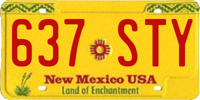 NM license plate 637STY