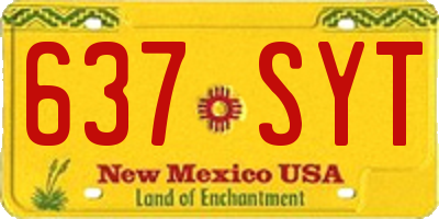 NM license plate 637SYT