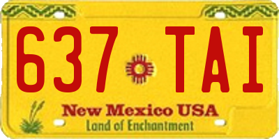 NM license plate 637TAI