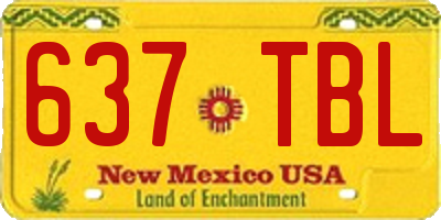 NM license plate 637TBL