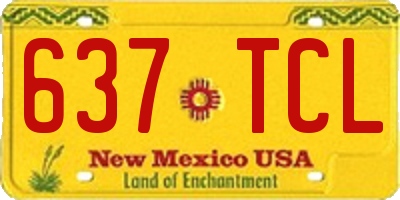 NM license plate 637TCL