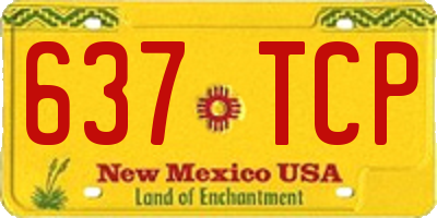 NM license plate 637TCP