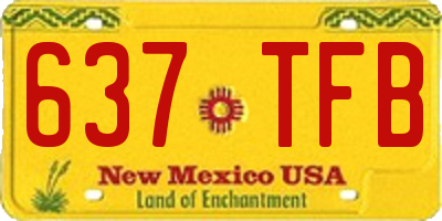 NM license plate 637TFB