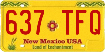 NM license plate 637TFQ