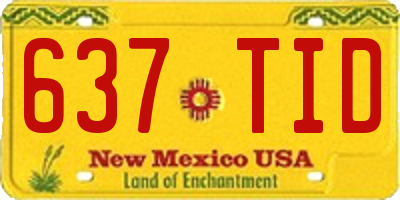 NM license plate 637TID