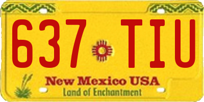 NM license plate 637TIU