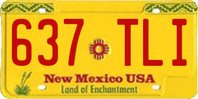 NM license plate 637TLI