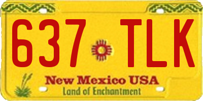 NM license plate 637TLK
