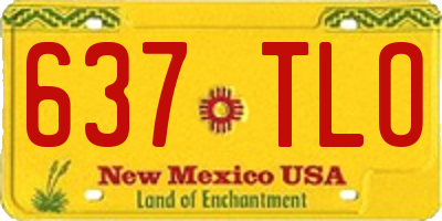 NM license plate 637TLO