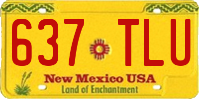NM license plate 637TLU