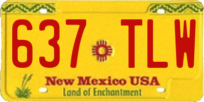 NM license plate 637TLW