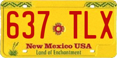 NM license plate 637TLX
