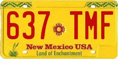 NM license plate 637TMF