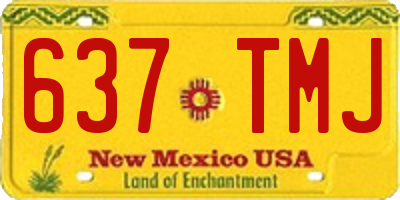 NM license plate 637TMJ