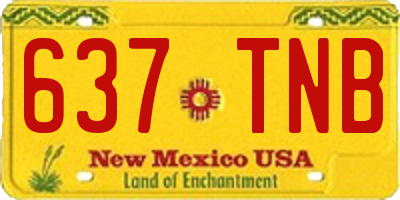 NM license plate 637TNB