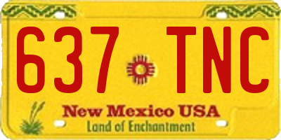 NM license plate 637TNC