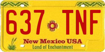 NM license plate 637TNF