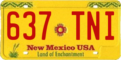 NM license plate 637TNI