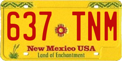 NM license plate 637TNM