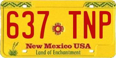 NM license plate 637TNP