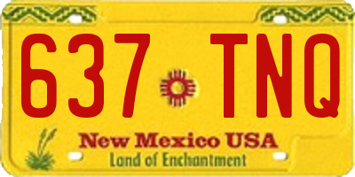 NM license plate 637TNQ