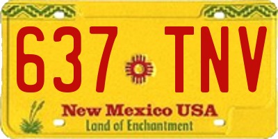 NM license plate 637TNV