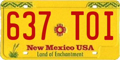 NM license plate 637TOI