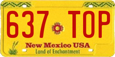 NM license plate 637TOP