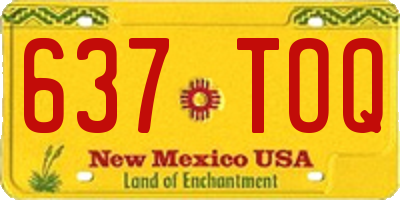 NM license plate 637TOQ