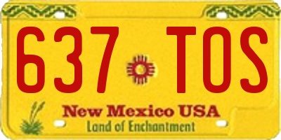 NM license plate 637TOS