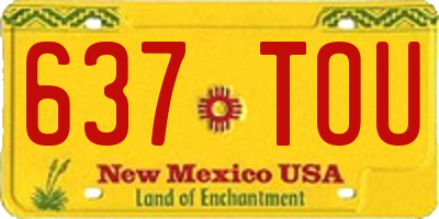 NM license plate 637TOU