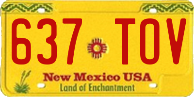 NM license plate 637TOV