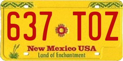 NM license plate 637TOZ