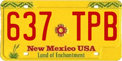 NM license plate 637TPB