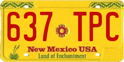 NM license plate 637TPC