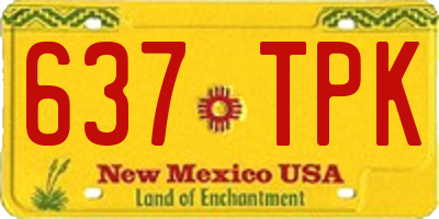 NM license plate 637TPK