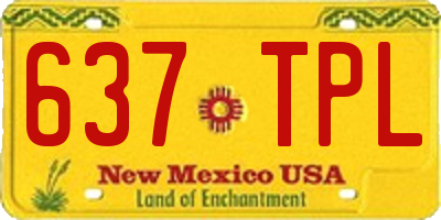 NM license plate 637TPL