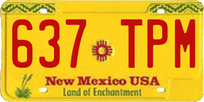 NM license plate 637TPM