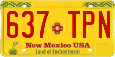 NM license plate 637TPN