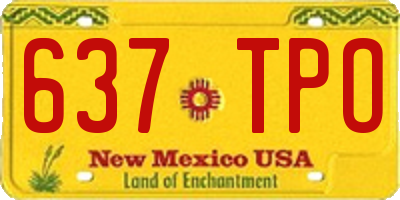 NM license plate 637TPO