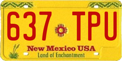 NM license plate 637TPU