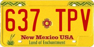 NM license plate 637TPV